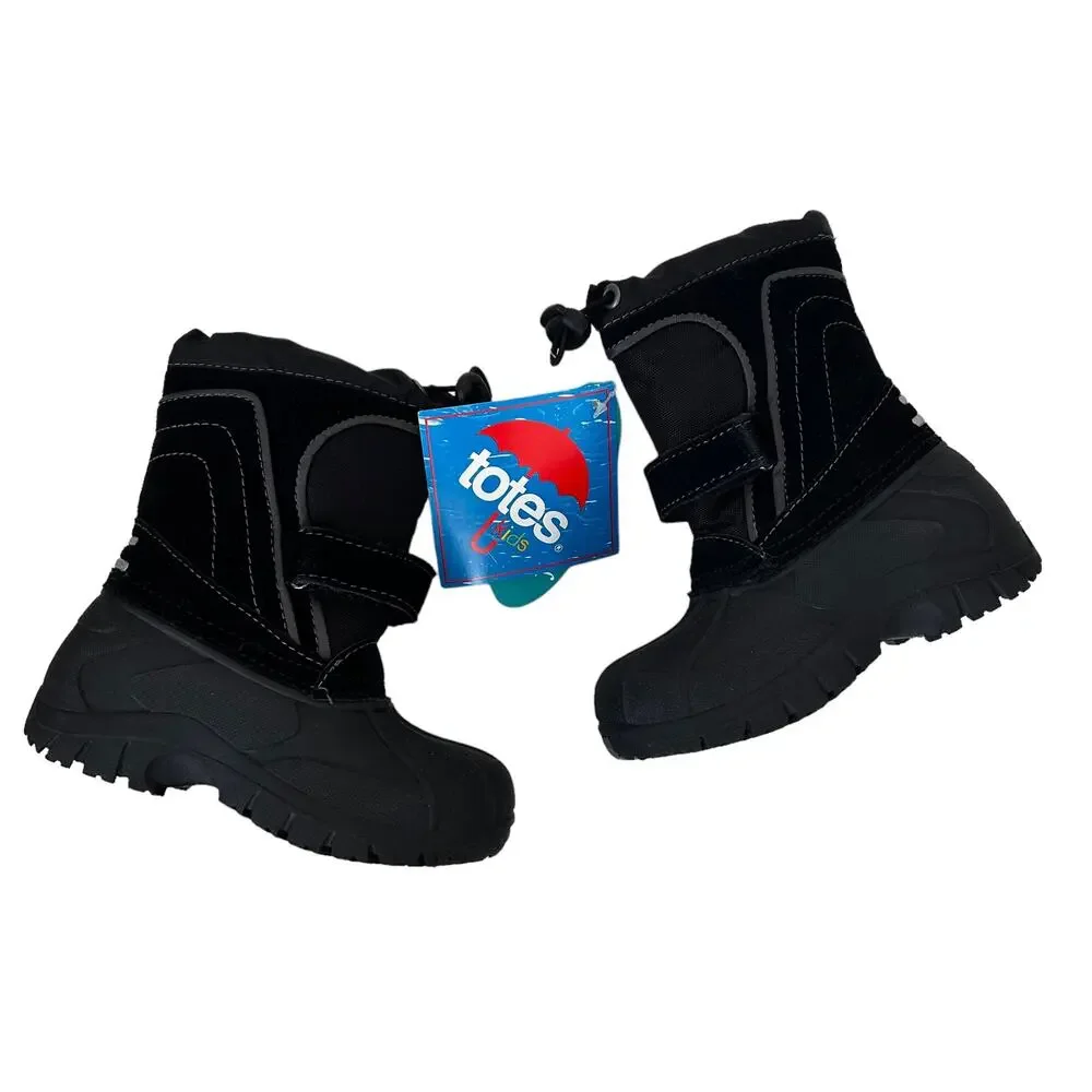Totes Black Snow Winter Boots Sz 7 Toddler